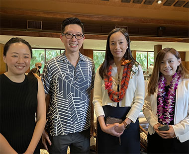 (From left) Director of the Hong Kong Trade Development Council, Los Angeles, Ms Tiffany Wong; Hawaii State Senator Stanley Chang; Ms Jacko Tsang and Ms Emily Ng at the Hong Kong Luncheon on Feb 25.