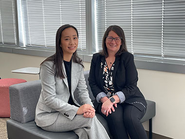 Ms Jacko Tsang, Director of Hong Kong Economic and Trade Office in San Francisco (left) and Ms Grace Rink, Executive Director of CASR (right) at CASR.