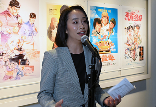 Director of HKETO San Francisco, Jacko Tsang, delivering remarks at the opening reception of the film series on May 5.