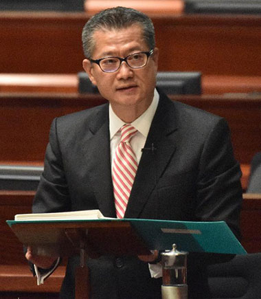 Hong Kong Financial Secretary, Mr Paul Chan, presents the 2017-18 Budget in the Legislative Council.