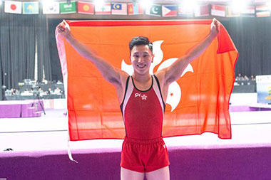 Hong Kong Gymnast Shek Wai-hung won a gold medal at the Asian Games. (Courtesy of Sports Federation & Olympic Committee of Hong Kong, China)