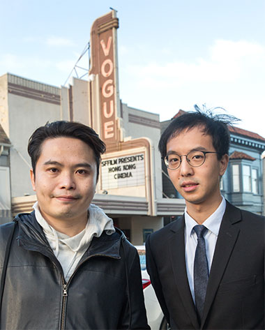 The Acting Director of the Hong Kong Economic and Trade Office in San Francisco, Mr Michael Yau (right) and Hong Kong film director Jevons Au (left),  are pictured at the Vogue Theatre, venue of the eighth annual Hong Kong Cinema in San Francisco.