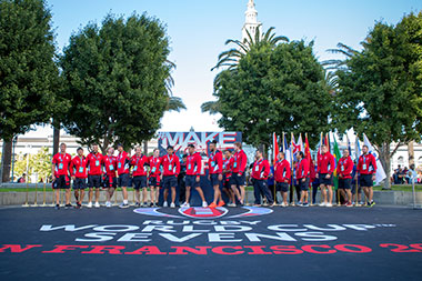 The Hong Kong Team at the Nations Welcome Ceremony.