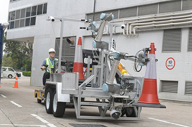 Winning design: The system uses cameras, sensors and robotic arms for placing and collecting traffic cones and lanterns on public roads.