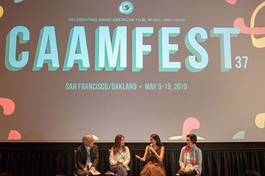 "The Last Stitch" producer Ruby Yang, "Still Human" director Oliver Chan, and "Still Human" actress Crisel Consunji attended "Filmmakers Panel: Women and Hong Kong Cinema" at CAAMFest 37 in San Francisco; sponsored by the Hong Kong Economic and Trade Office in San Francisco, on May 15. Photo shows (from left) Executive Director of the Center for Asian American Media, Mr Stephen Gong, Oliver Chan, Crisel Consunji and Ruby Yang.